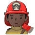 👨🏿‍🚒 man firefighter: dark skin tone display on Samsung